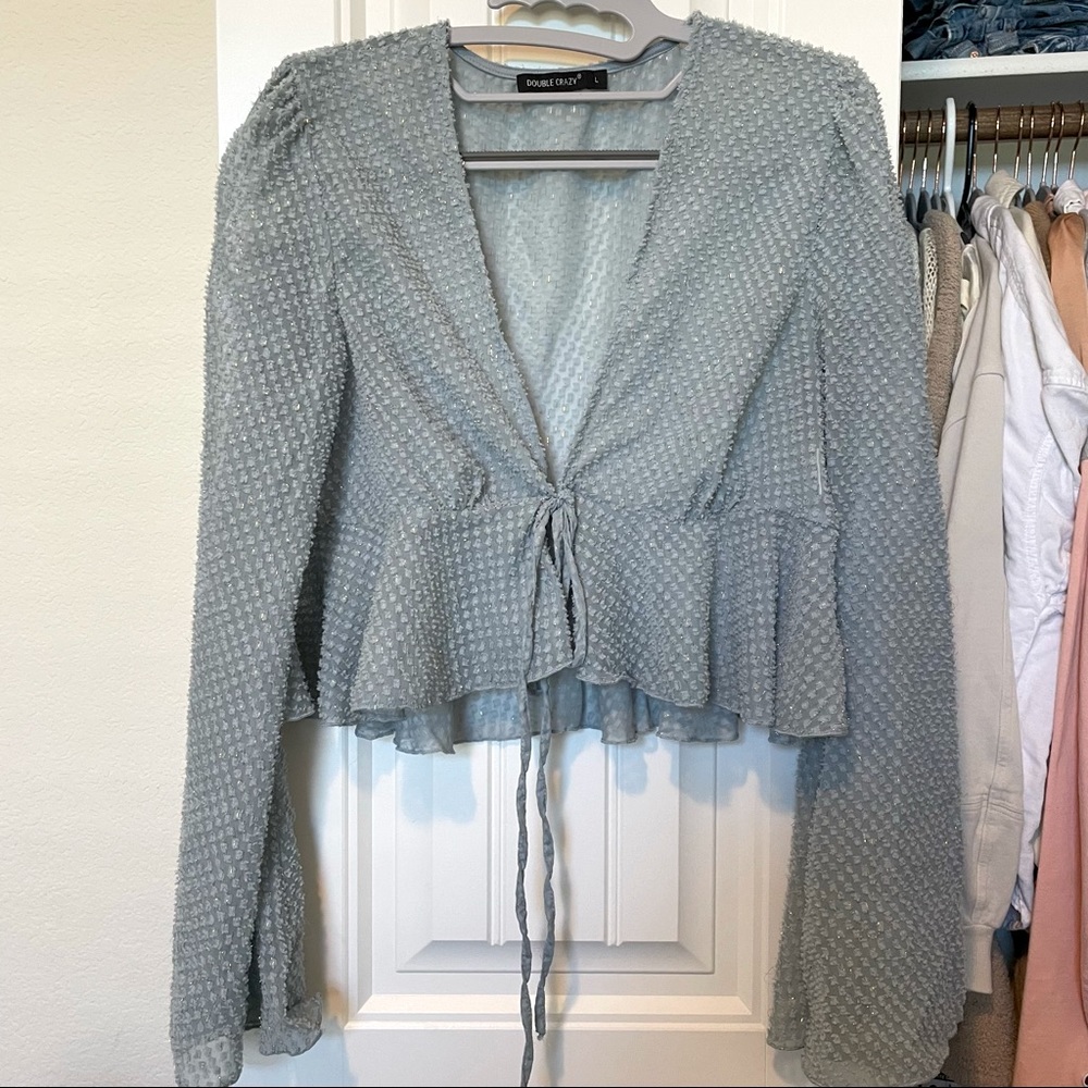 Baby Blue Front Tie Top